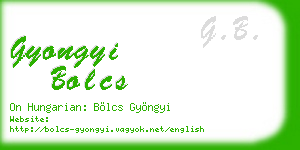 gyongyi bolcs business card